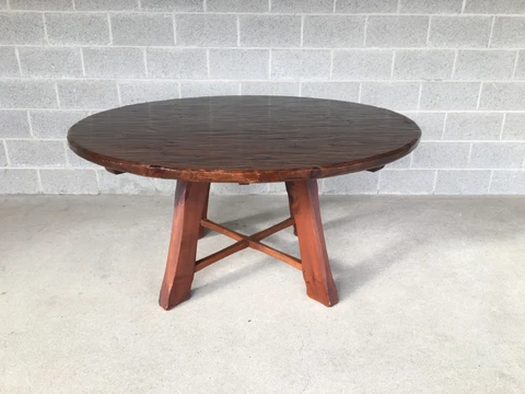HUNT COUNTRY FURNITURE ROUGH CUT PINE  60" ROUND DINING TABLE Cover