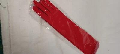 Guantes Mujer Largos Rojo Satinado Spandex 15" Guantes Foto 1 de 2