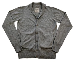 All Saints Men's Yale Cardigan Size Medium Gray Jacket Jumper Wool Linen - Picture 1 of 8