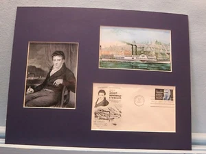Robert Fulton & his Steamship and the First day Cover of his own stamp - Picture 1 of 2