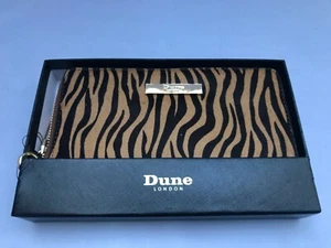DUNE London Tiger Print Wallet Wristlet Genuine Calf Hair Leather  - Picture 1 of 7