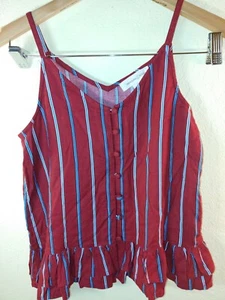 Camicia canotta Treasure & Bond a righe rosse blu nuova con etichetta taglia large 10/12 - Foto 1 di 6