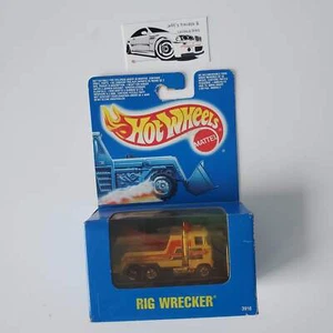 1990 Hot Wheels Rig Wrecker #46 Blue Card International Box/Karte ***selten! - Bild 1 von 2