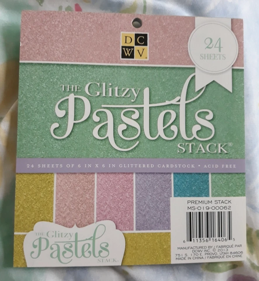 DCWV The Glitzy Pastels Stack 6inX6in Cardstock 24 Sheets MS-019-00062 - Image 1 of 1