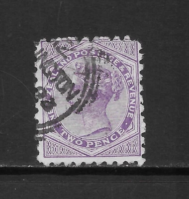 НОВАЯ ЗЕЛАНДИЯ СКОТТ 62 Б/У ТОНКАЯ - 1882 2p ФИОЛЕТОВАЯ РЕКЛАМА «ТАБЛЕТКИ БУКА» - Изображение 1 из 2