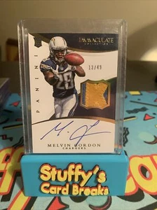2015 Immaculate Memorabilia /49 Melvin Gordon RPA Rookie Patch Auto RC Autograph - Picture 1 of 1