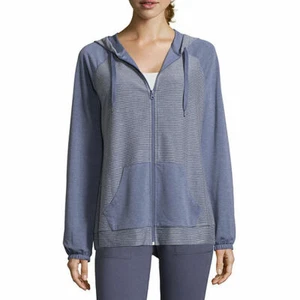 NWT st. johns bay blue zip front track jacket size petite xsmall - Picture 1 of 1