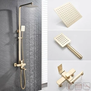 Sistema de ducha de lluvia dorado grifo de ducha mezclador juego de ducha con ducha de mano - Imagen 1 de 10