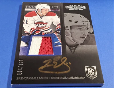 2013-14 CONTENDERS BRENDAN GALLAGHER ROOKIE TICKET AUTO SIGNATURE PATCH SP #/100 - Image 1 of 4