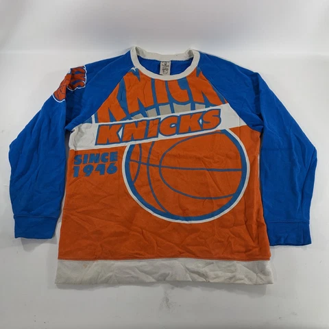 Vtg Hardwood Classics Knicks Long Sleeve Sweater NBA Mens Size Large Cover