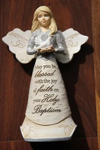Elements 82373 Baptism Collectible Angel 5.5" Figurine - 2014 Seashell/Dove - Picture 1 of 6