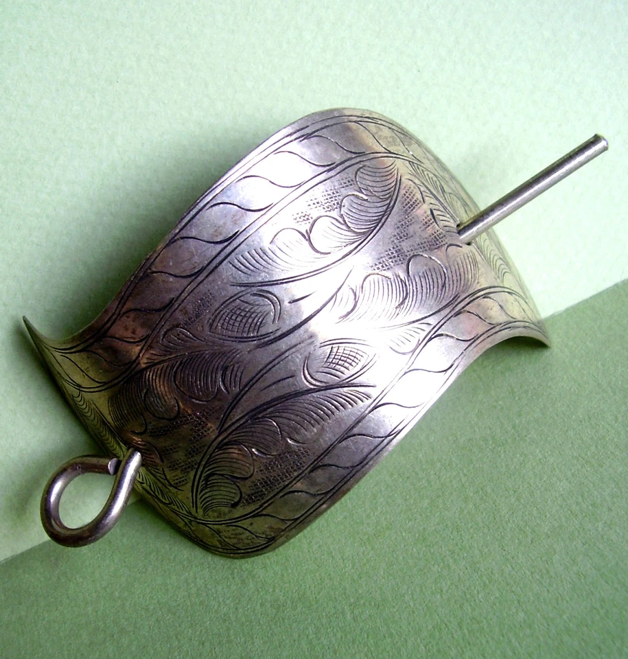 1793 / Fermaglio A Coda di Cavallo IN Metallo Argento - Immagine 1 di 1