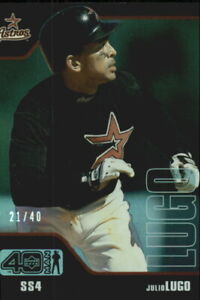 2002 Upper Deck 40-Man Electric Rainbow Astros Baseball Card #458 Julio Lugo /40