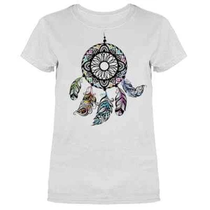 Schönes schwarzes Traumfänger Indianer Indianer Feder Damen T-Shirt - Bild 1 von 18
