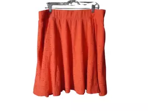 Falda patinadora tórrida forrada con ojales cintura elástica para mujer talla 3 rosa coral - Imagen 1 de 11