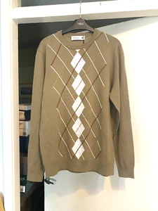 PRINGLE OF SCOTLAND Men's Natural Mix Argyle Merino Sweater £375 - Picture 1 of 8