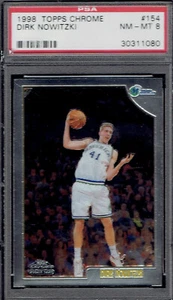 Topps Chrome 154 1998 Dirk Nowitzki RC.  PSA 8 NMMT.  (3031-C). - Imagen 1 de 2