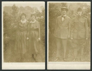 c.1920s Real Photo Postcards TWO WOMEN CROSSDRESSING Feminism Lesbian Interest - Picture 1 of 2