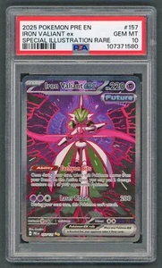 Pokemon Cards - PSA 10 Iron Valiant EX 157/131 - Prismatic Evolutions - GEM MT - Picture 1 of 2