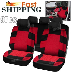 Juego completo de 5 fundas de asiento de coche cojín de asiento delantero trasero universal para auto sedán SUV - Imagen 1 de 12