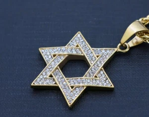 Jewish 18 K Gold Plated Necklace For Men And Women Including Gift Box - Picture 1 of 8