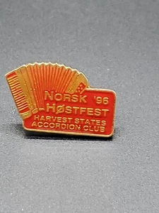Norsk Hostfest 1996 Harvest States Accordion Club Lapel Pin Scandinavian Viking - Picture 1 of 3