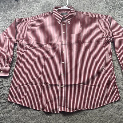 Gitman Bros Dress Shirt Button Down Striped Red  Mens 2X USA Made Pinholes - Image 1 of 4