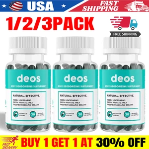 1-3er Pack DEOS internes Deodorant Nahrungsergänzungsmittel - Ganzkörper-Deodorierer 30 Kapseln USA - Bild 1 von 12