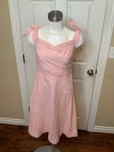 Vestido J.Crew Rosa y Blanco Rayas Seersucker Hombro Descubierto, Talla 4, ¡NUEVO CON ETIQUETAS! - Imagen 1 de 5