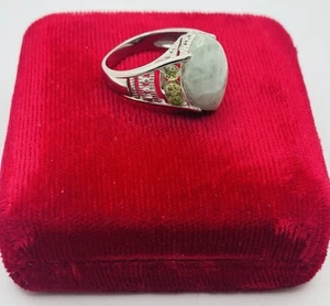 PAJ Jade und Peridot Ring in feinem Sterling Silber 925 Größe 6 Nachlass Schmuck - Bild 1 von 11