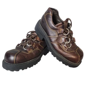 Vintage Y2K GBX Leder klobige Schuhe Stiefel Goth Schnürringe US Herren 7,5 M LESEN - Bild 1 von 23