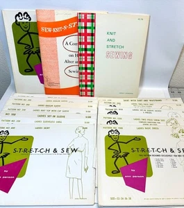 LOT 12 VTG Sewing Patterns Stretch & Sew~Ann Person 1960s/70s + Books~Womens + - Picture 1 of 6