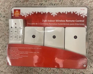 Home Accents 3-Pack Indoor Wireless Remote Control Kit 110 395 / 3 receivers New - Picture 1 of 9