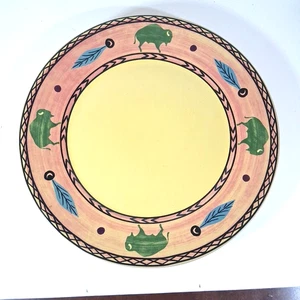 Southwestern Bison Büffel und Feder Deko Platte Keramik rund pastell - Bild 1 von 3