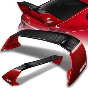 For 2012-2015 Honda Civic 4DR MUGEN Carbon Fiber Factory Rear Spoiler Wing RED - Picture 1 of 8