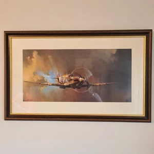 Barrie AF Clark spitfire print framed W66.5cm x H41cm VGCondition Aviation print - Picture 1 of 14