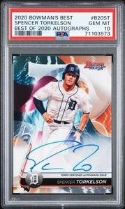 Spencer Torkelson 2020 Bowman's Best of 2020 #B20-ST PSA 10 GEM MT Rookie Auto - Imagen 1 de 3