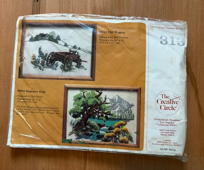 1981 Creative Circle Crewel Embroidery Kit #313 Old Wagon Bob Fleming 12" X 16" - Image 1 of 2