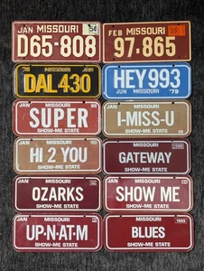 MISSOURI mini cereal license plate lot of 12 all different - Picture 1 of 1