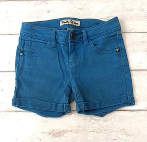 Girls Size 8 Blue Denim Jean Shorts Vanilla Star Kids Summer Clothes Adj Waist - Picture 1 of 2
