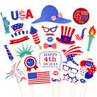 28Pcs Patriotic Photo Booth Props for 4th of July & Labor Day Party Decoration