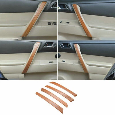For Toyota Highlander 2008-13 Wood Grain Interior Door Armrest Strip Cover Trim Foto 1 de 4