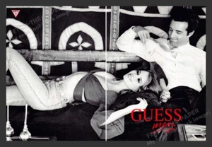 Guess Men Claudia Schiffer 1990s Print Advertisement (2 Pages) 1990 - Picture 1 of 1