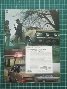 857 belle PUBLICITE ANCIENNE circa 1970 Opel Commodore GS - Imagen 1 de 1