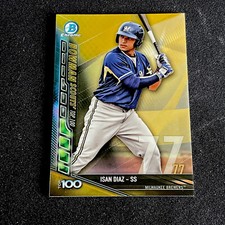 2017 Bowman Chrome Bowman Scouts Top 100 Gold Refractor /50 Isan Diaz #BTP-77