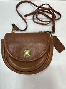 Rare Vintage COACH British Tan Leather Mini Crossbody Belt Bag 0818-332 - Picture 1 of 6