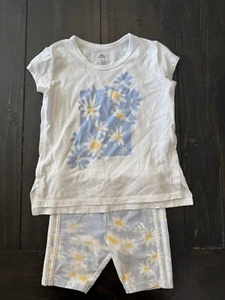 Adidas set camicia e pantaloncino manica corta margherita bianco/blu bambino/ragazza 24M - Foto 1 di 6