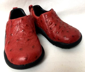 Scarpe slip-on western slip-on rosse in pelle struzzo taglia 4 moc - Foto 1 di 7