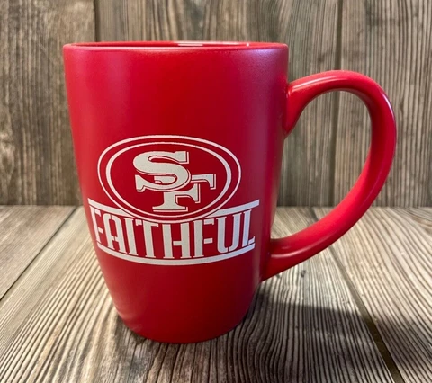 Brand New San Francisco 49ers Red Premium "SF Faithful" Ceramic Coffee Mug Cover