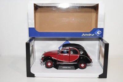 A76 1:18 SOLID S1805013 CITROEN 2CV 2 CV CHARLESTON 1982 MAROON BLACK MIB - Immagine 1 di 4